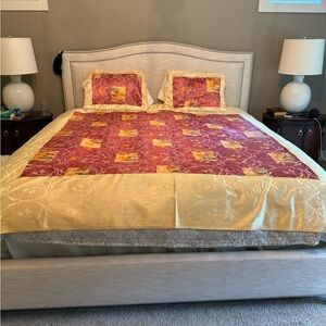 NEW Silk Bed Cover and Shams Set